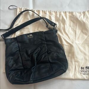 Coach Black Leather Shoulder Bag with Slouchy Design